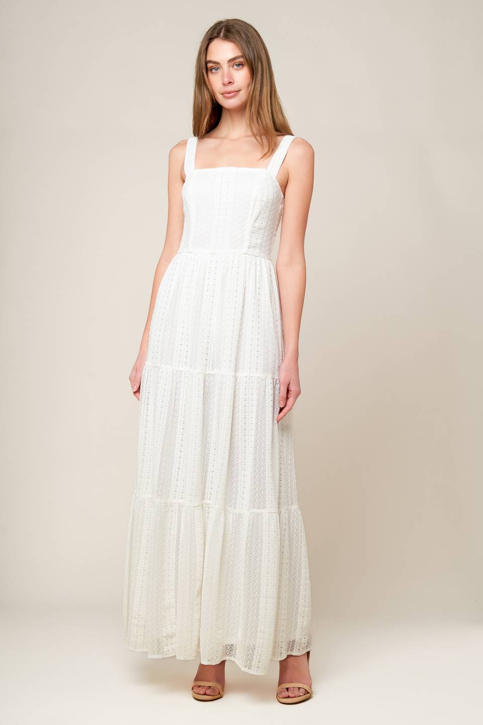 AFTER THE RAIN WHITE LACE MAXI DRESS Flying Tomato